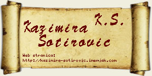 Kazimira Sotirović vizit kartica